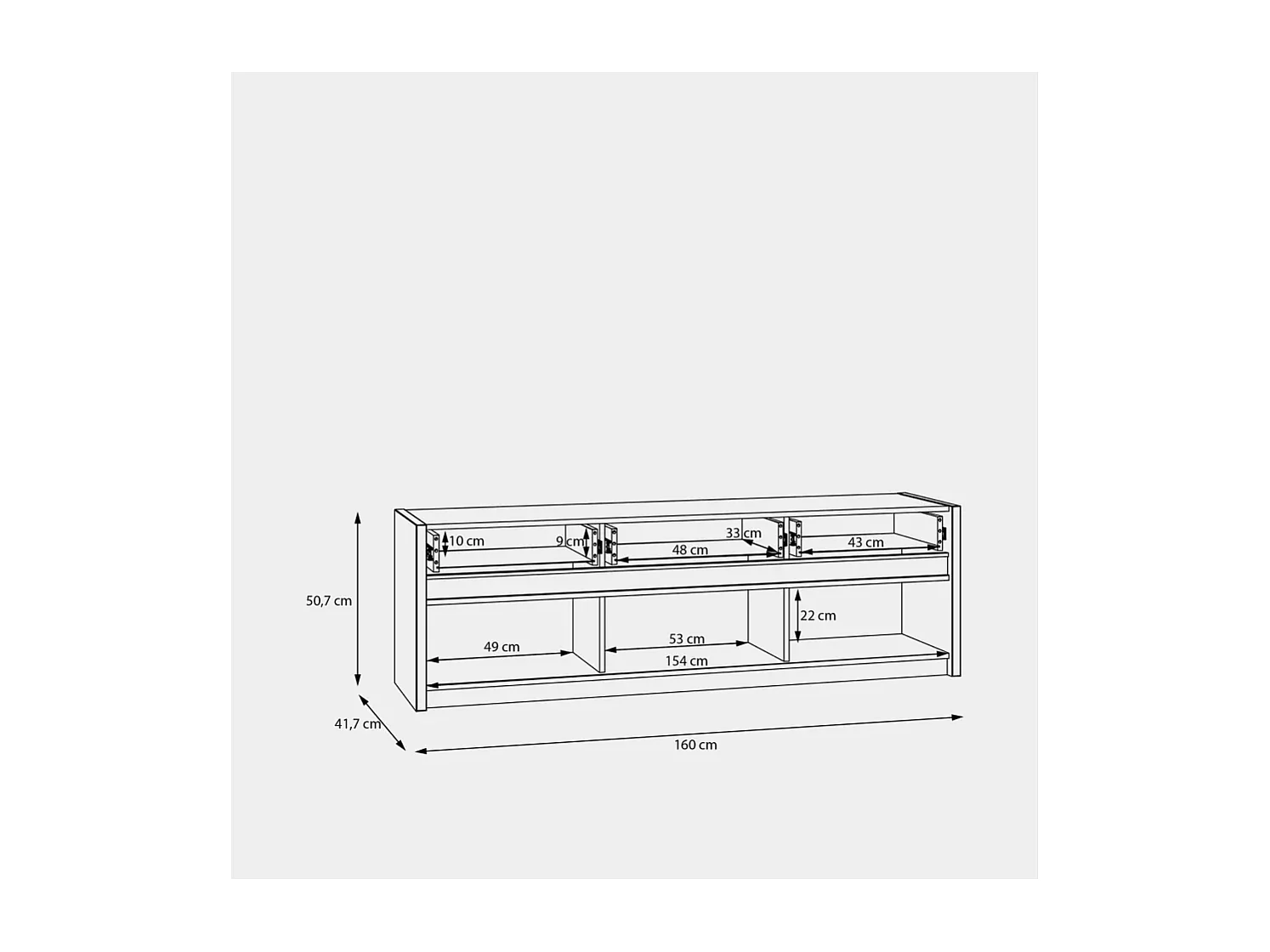 TV Lowboard Skver/Braun&Grau/LED