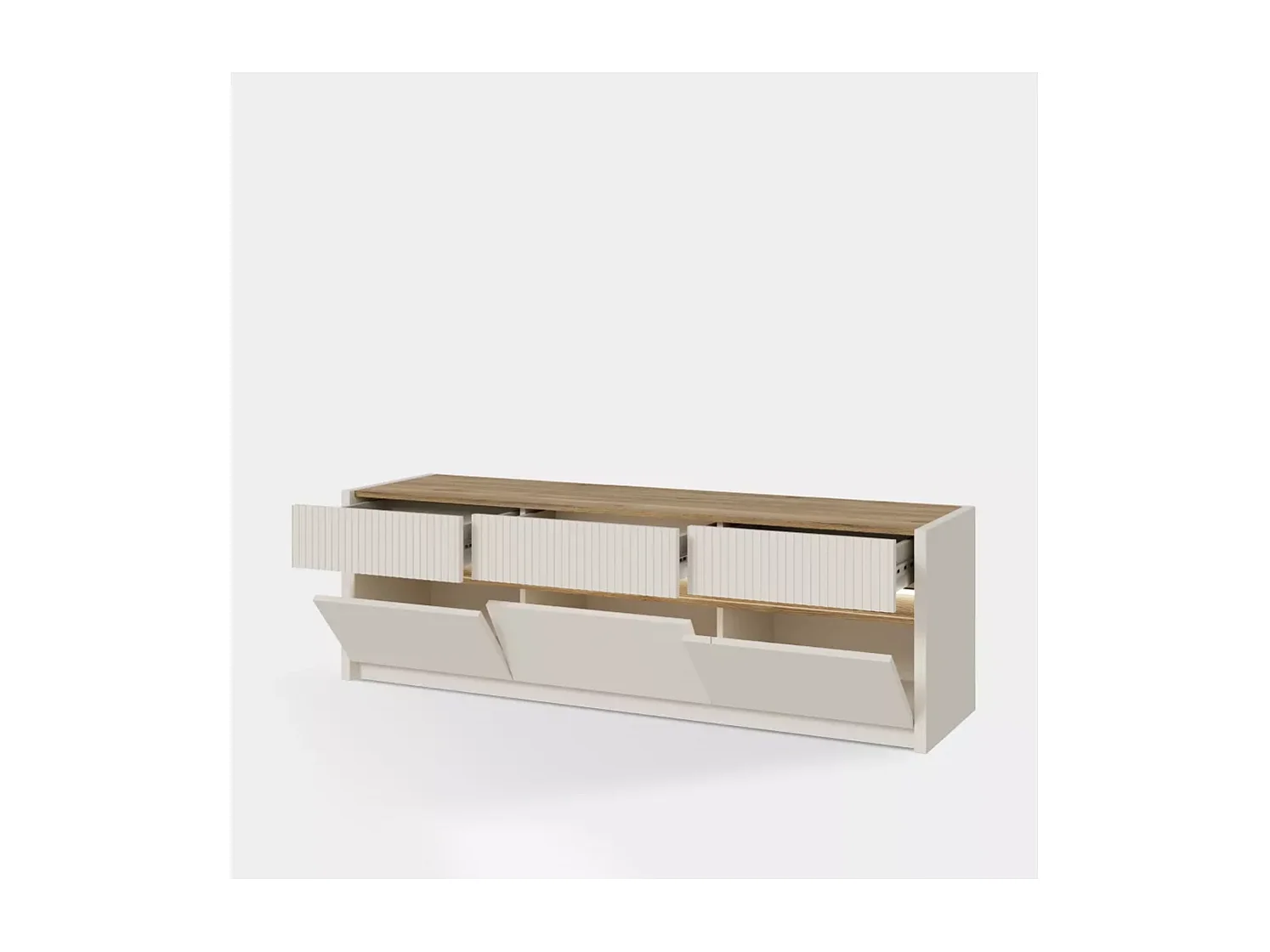 Lavagna TV Skver/Marrone&Grigio/LED