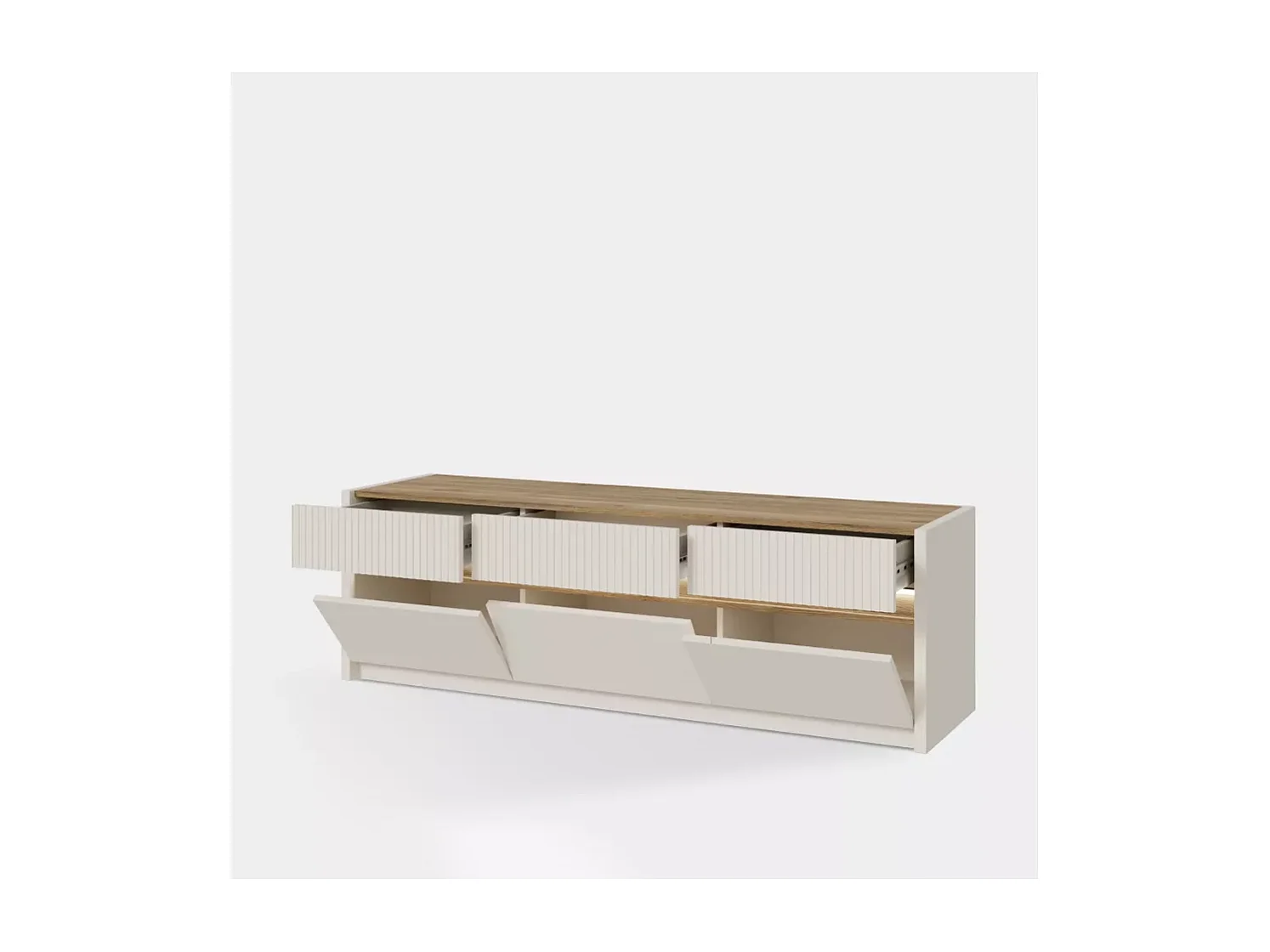 Lavagna TV Skver/Marrone&Grigio/LED