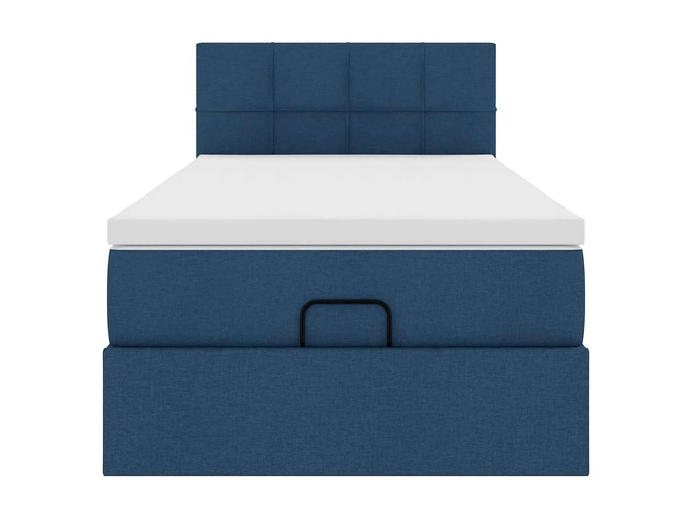 Cadre de lit ottoman avec matelas bleu 80x200 cm tissu