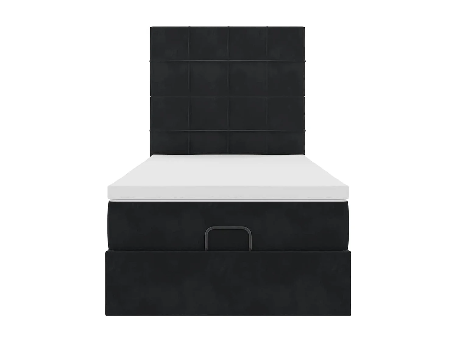 Ottoman bed met matrassen en LED's 90x200cm fluweel zwart