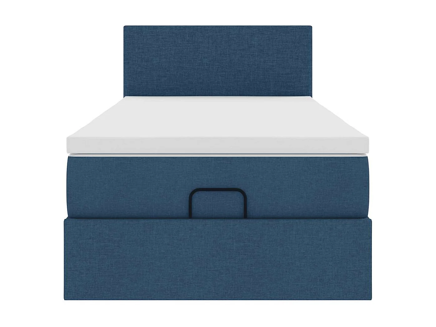 Cadre de lit ottoman avec matelas bleu 80x200 cm tissu