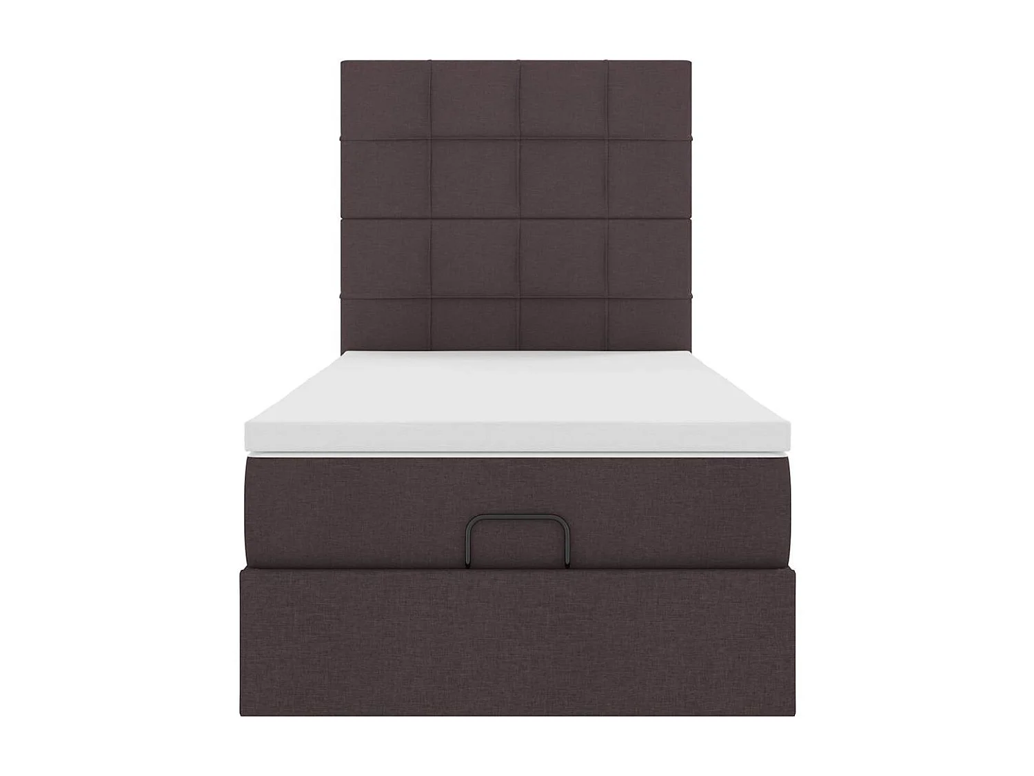 Estructura cama otomana colchón tela marrón oscuro 80x200cm