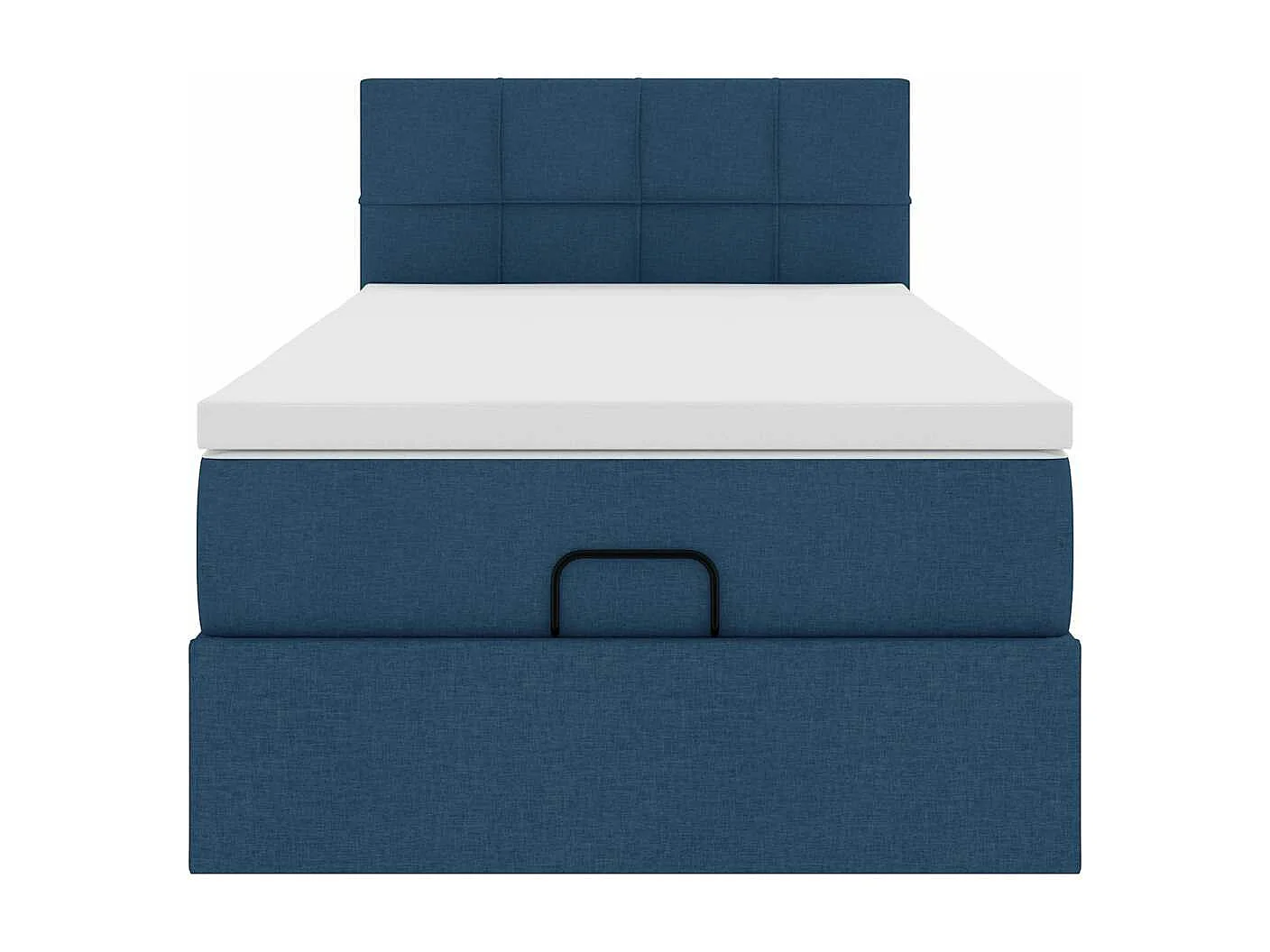 Estrutura de cama otomana com colchão tecido azul 80x200cm