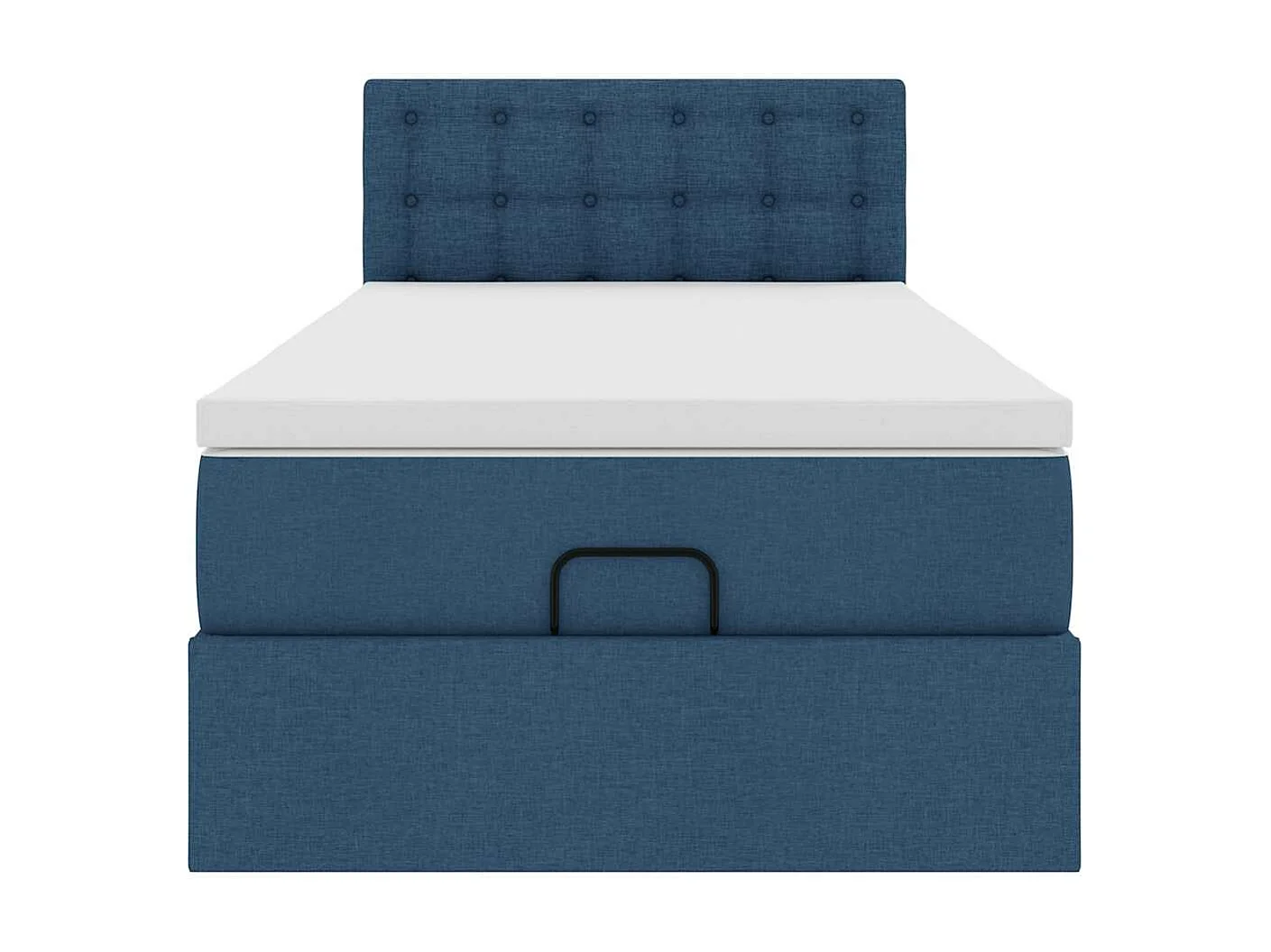 Cadre de lit ottoman avec matelas bleu 80x200 cm tissu