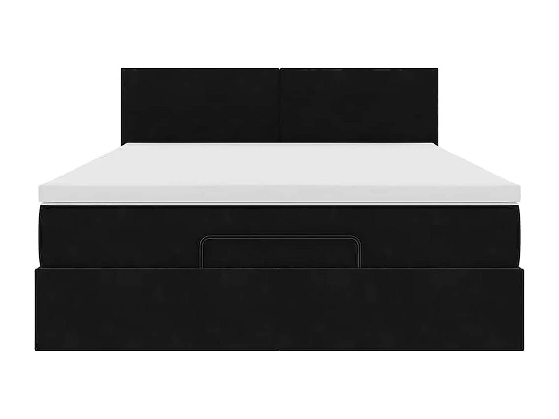 Ottoman bed met matras en LED's 140x190cm fluweel zwart