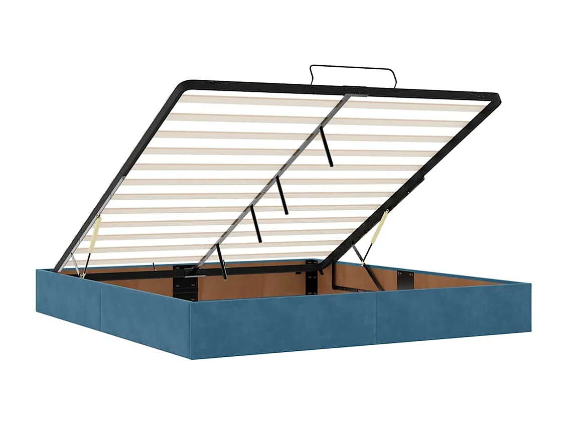 Ottoman bed met matrassen 200x200cm fluweel donkerblauw