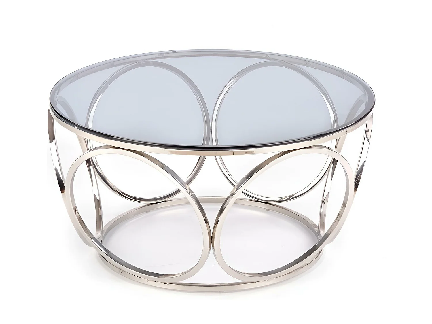 Couchtisch Venus/Glas&Metall/Silber&Glas