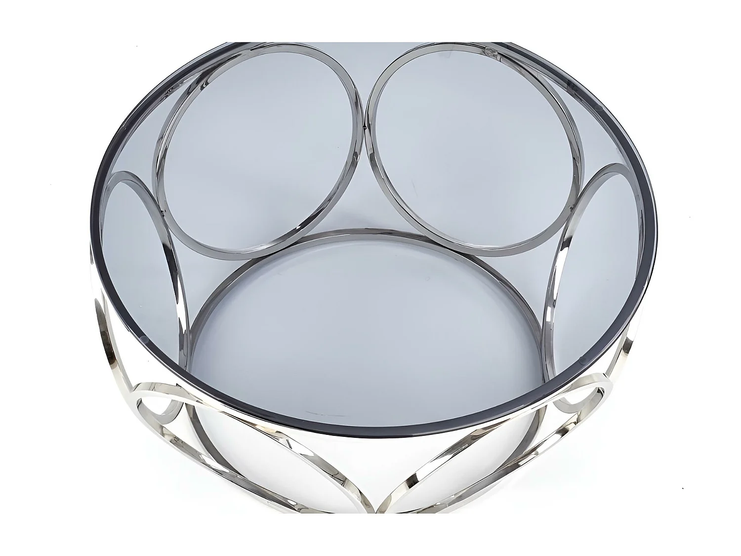 Couchtisch Venus/Glas&Metall/Silber&Glas