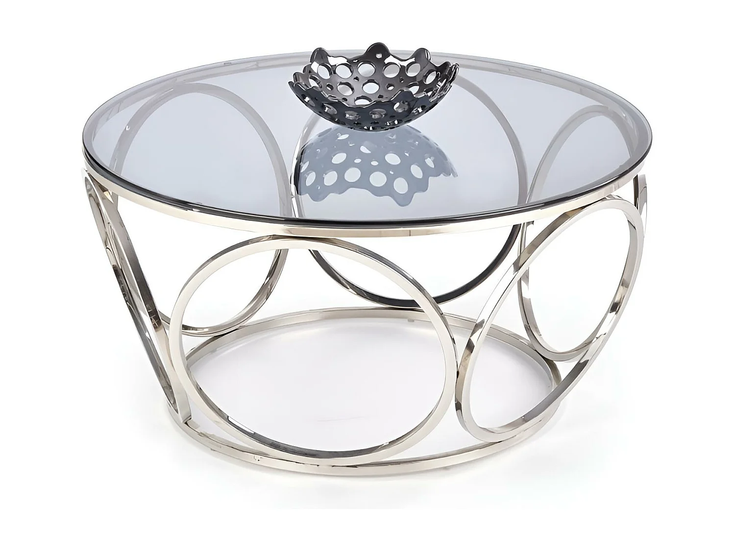 Couchtisch Venus/Glas&Metall/Silber&Glas