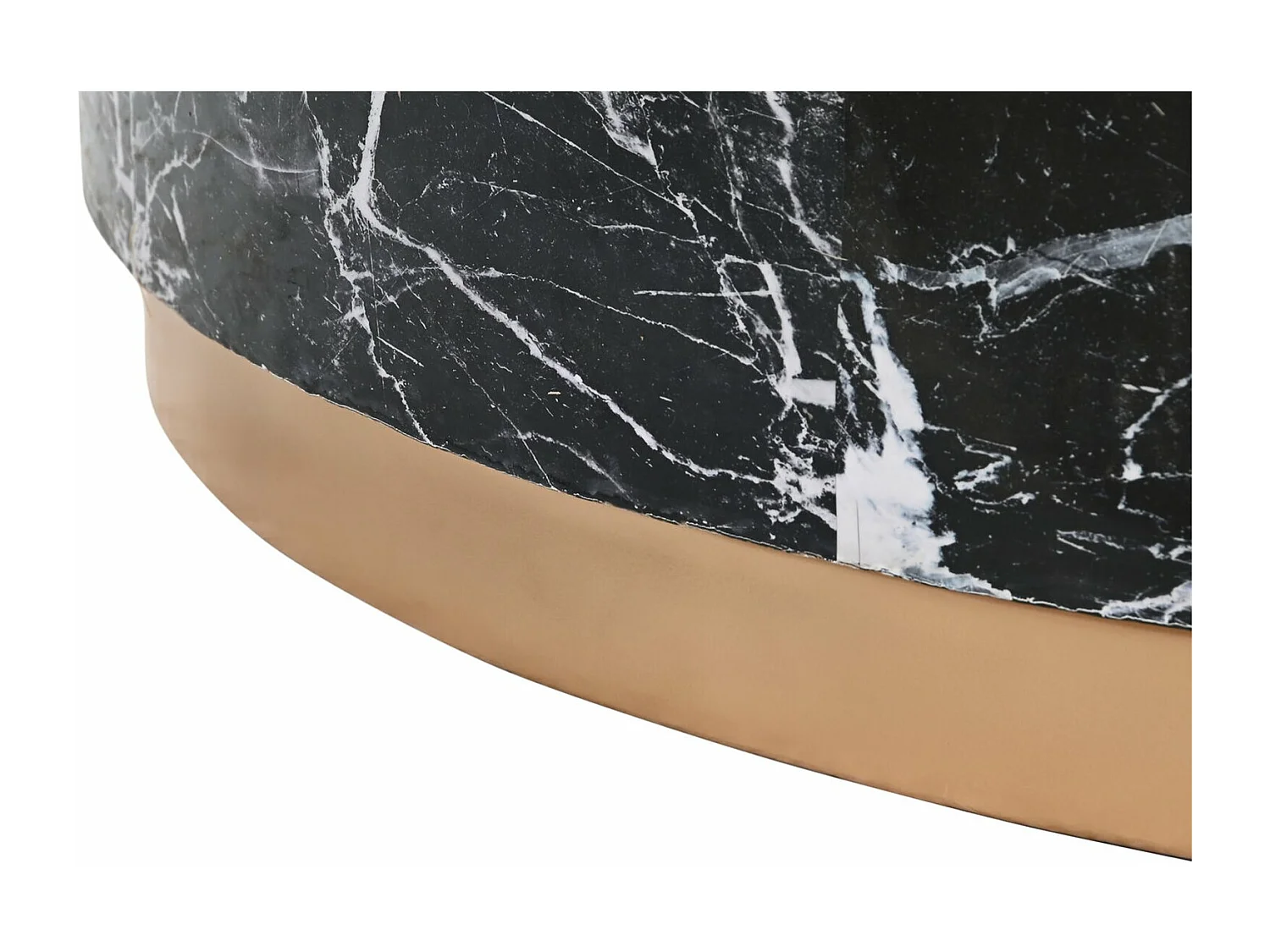 Table basse marbre noir éclat doré pour salon chic
