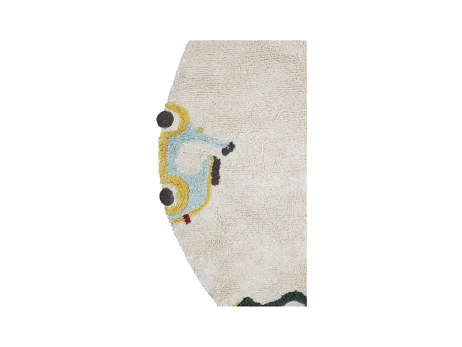 Alfombra redonda para niños - algodón lavable - vehículos eléctricos - Ø 140 cm