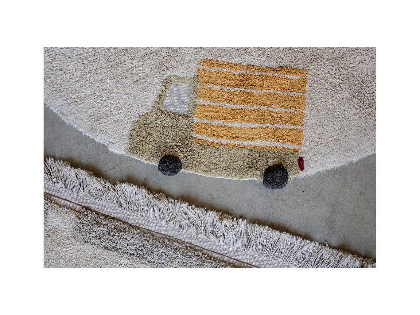 Alfombra redonda para niños - algodón lavable - vehículos eléctricos - Ø 140 cm