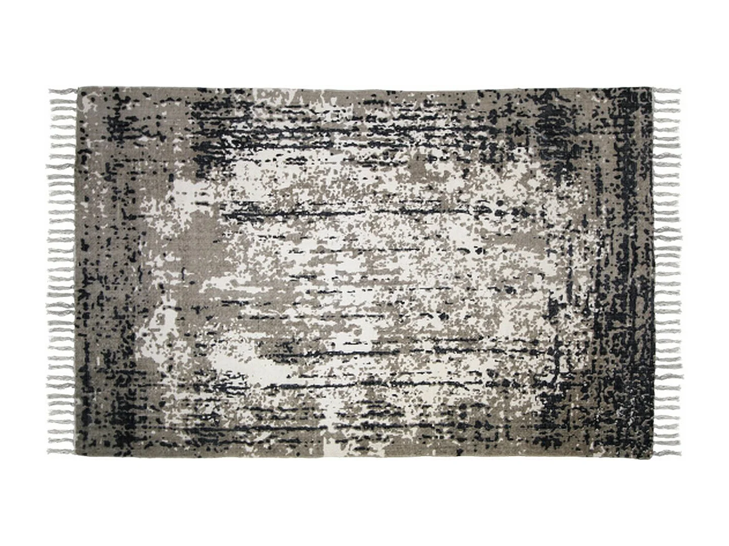 Alfombra algodón beige y azul 180 x 120 x 0,35