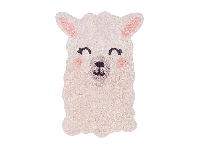 Tapis enfant lavable en machine ivoire Smile Like a Llama Lorena Canals Originale Enfant F