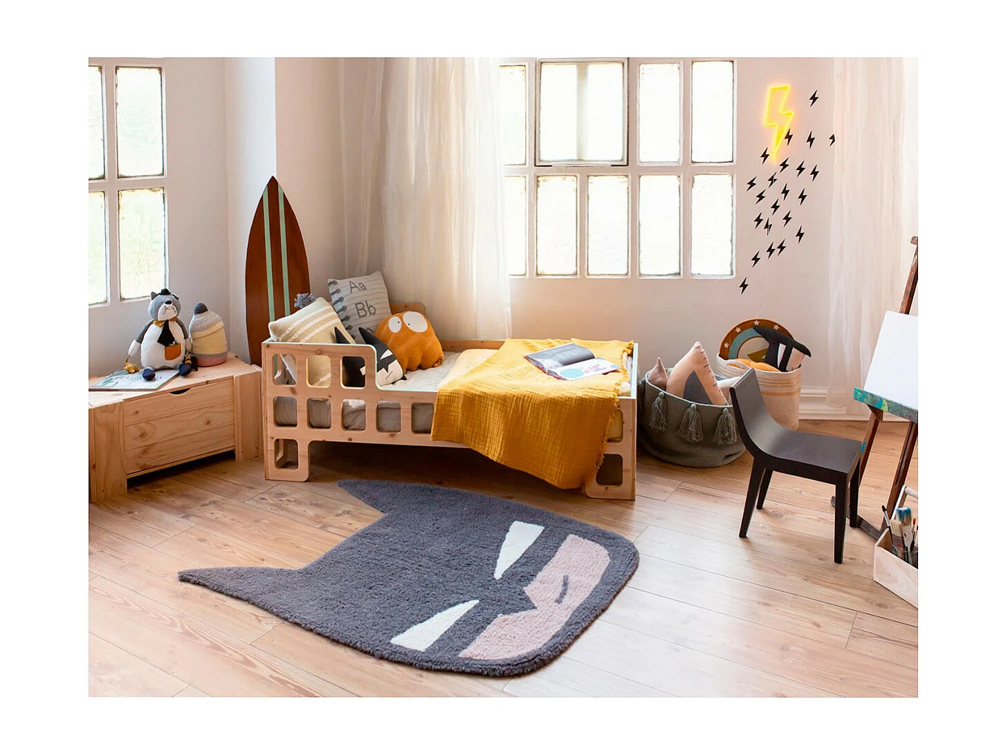 Tapis enfant en laine lavable en machine Batt Originale Enfant Fait main