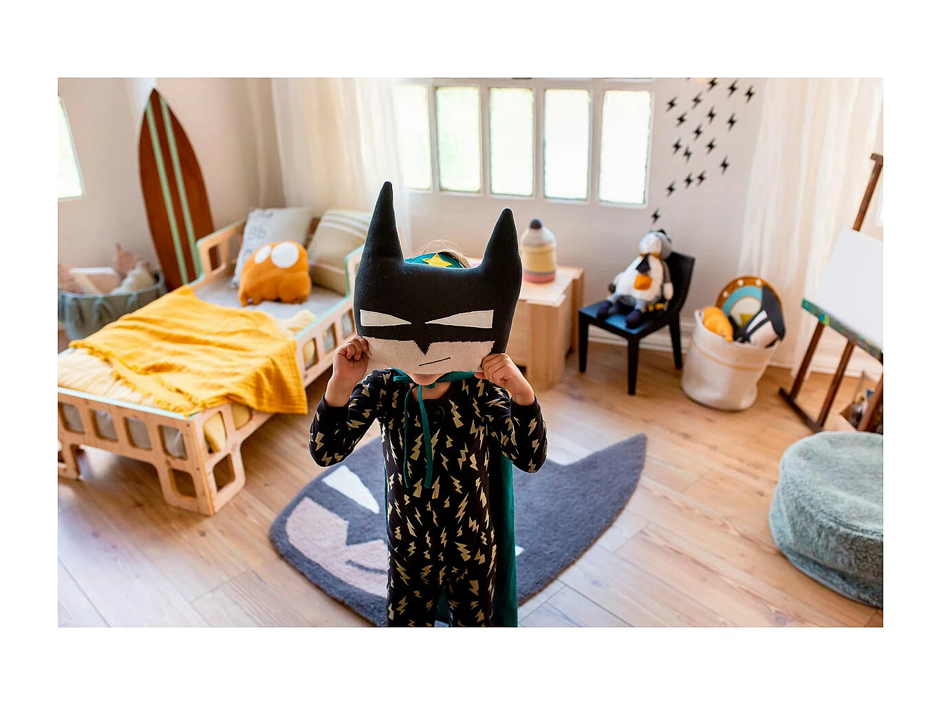 Tapis enfant en laine lavable en machine Batt Originale Enfant Fait main