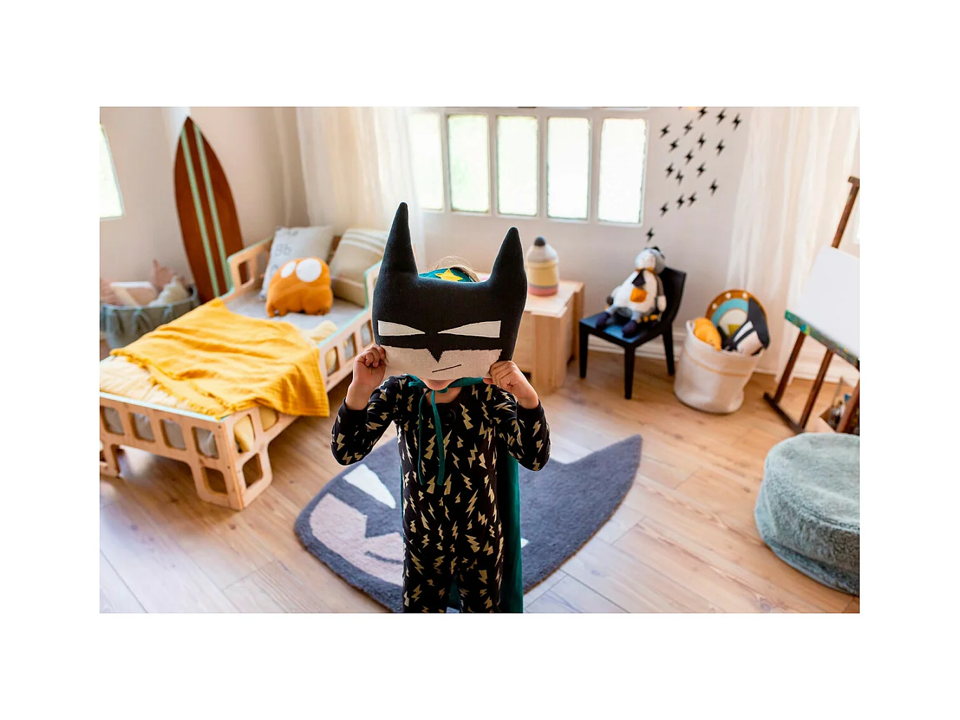 Alfombra de lana para niños - Batboy - 90 x 120 cm