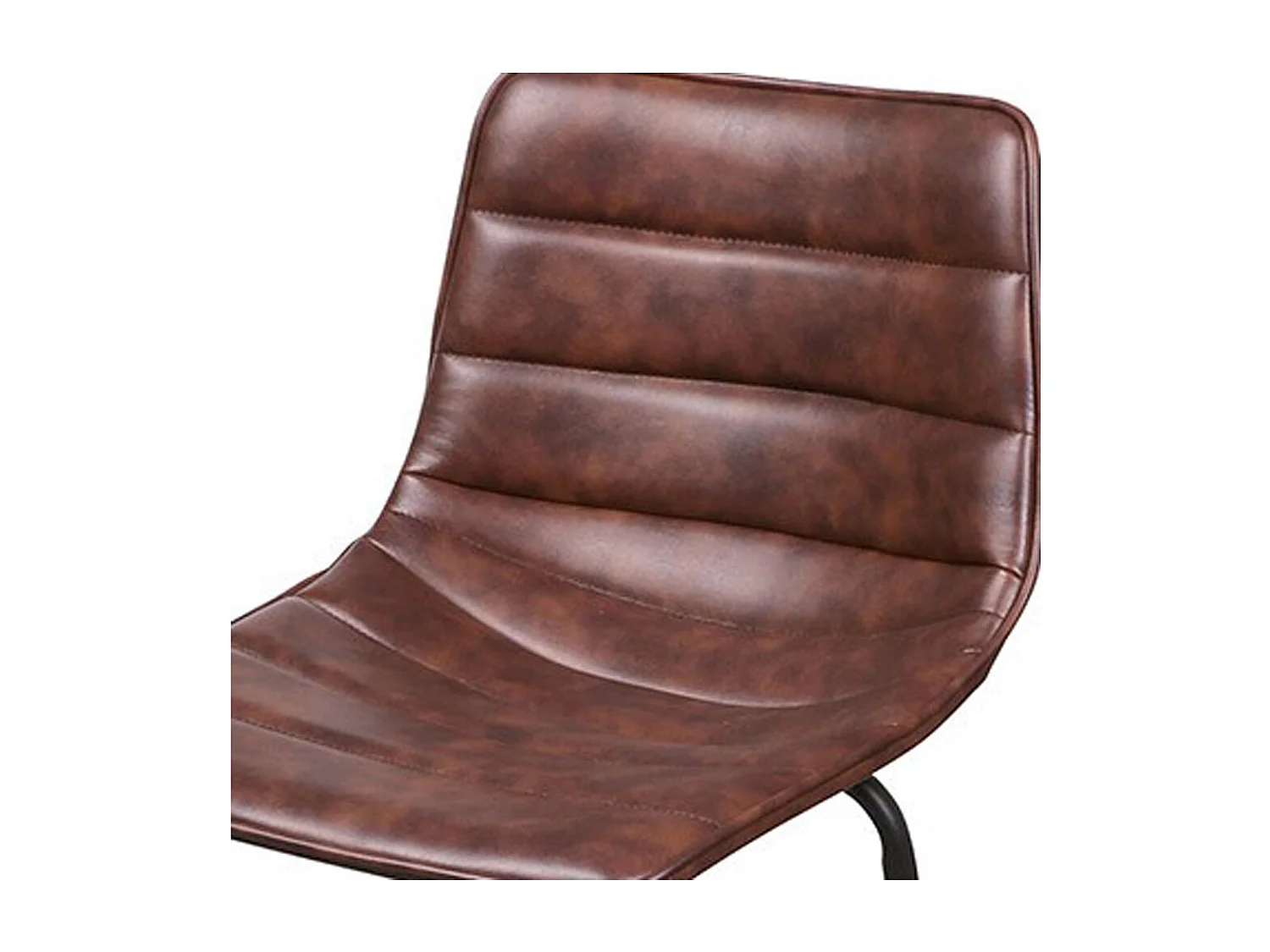 Lot de 2 tabourets de bar avec dossier effet cuir acajou collection NETS - Style industriel