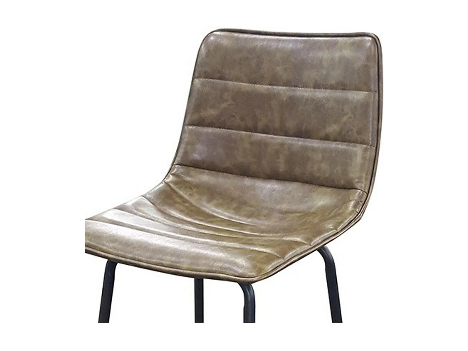 Lot de 2 tabourets de bar avec dossier effet cuir tilleul collection NETS - Style industriel