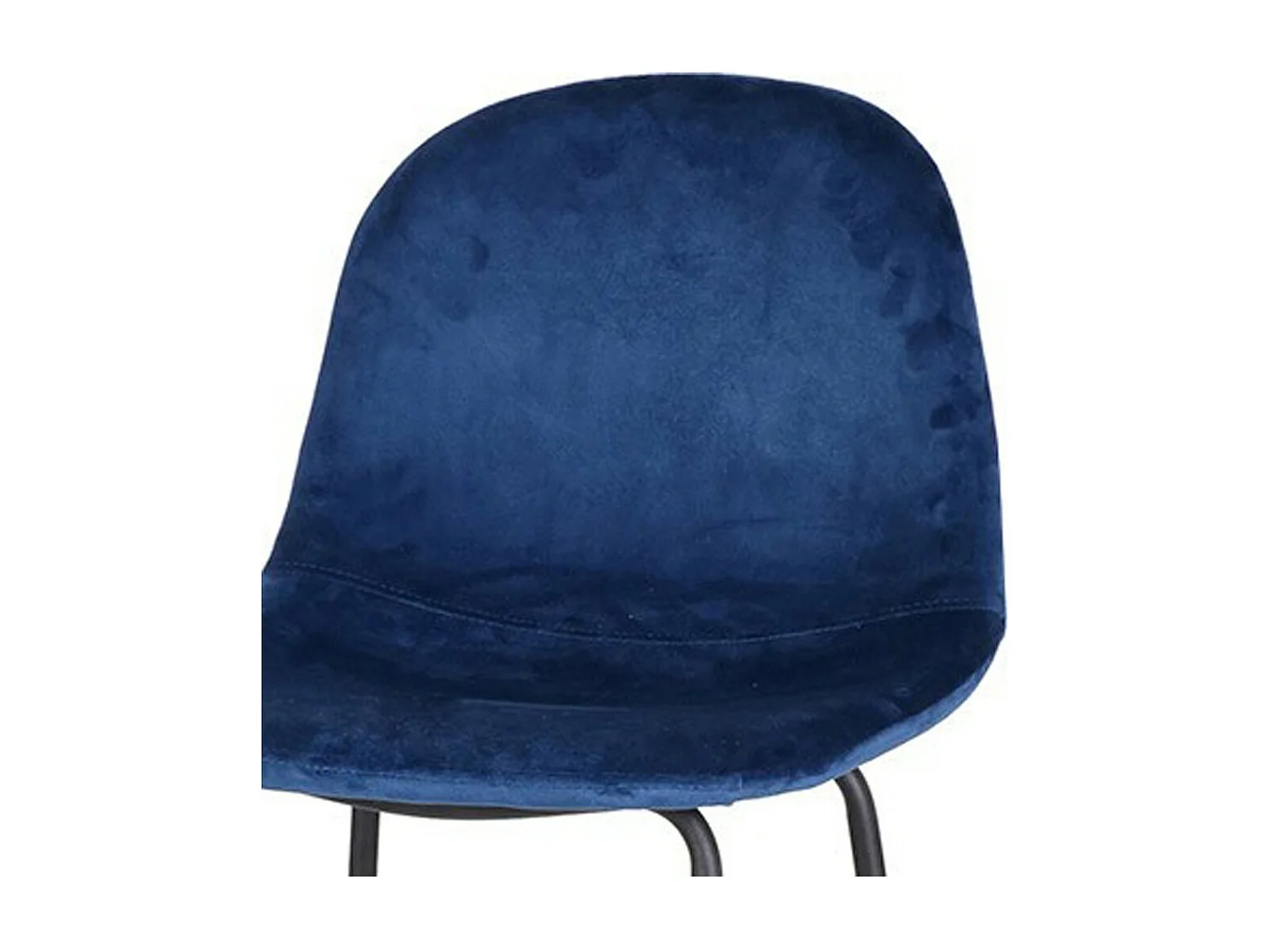 Set van 4 barkrukken met rugleuning in blauw fluweel en metalen structuur uit de LALY collectie - Industriële stijl