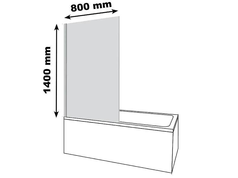 Pare bain gauche AURYS Raywall chromée