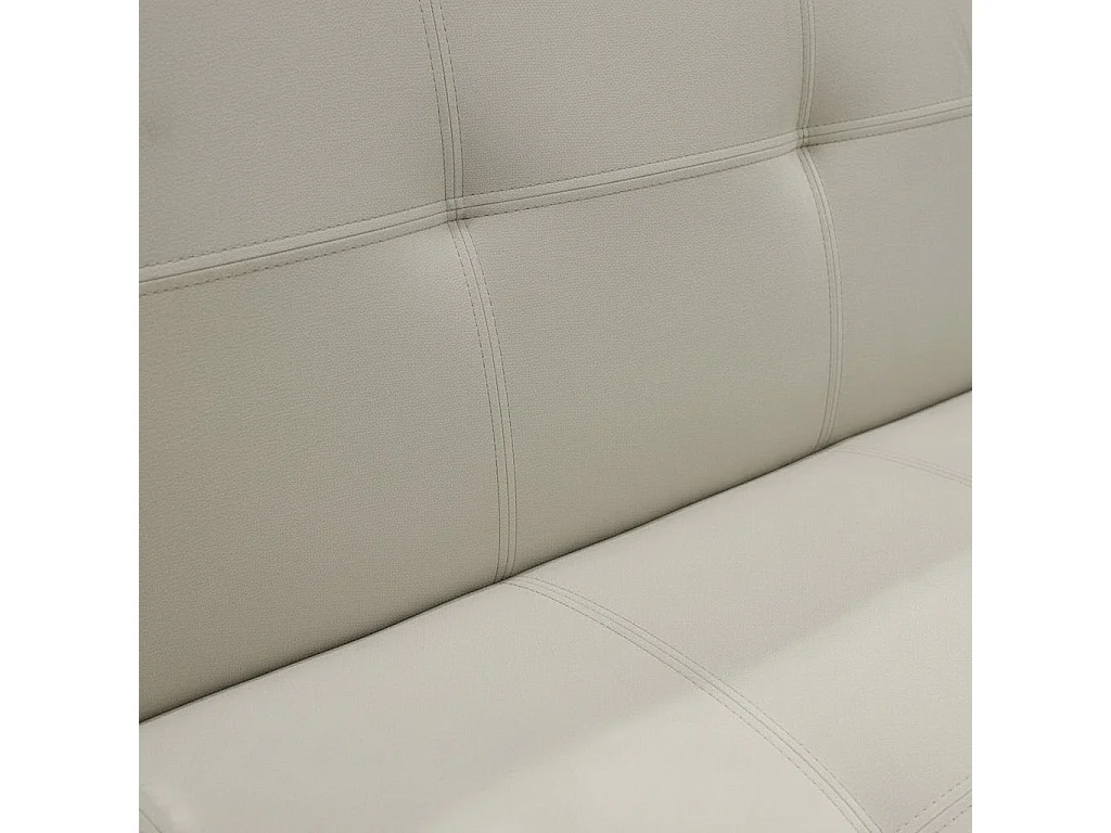 Banquette convertible clic-clac velours écru pieds chromés 180cm