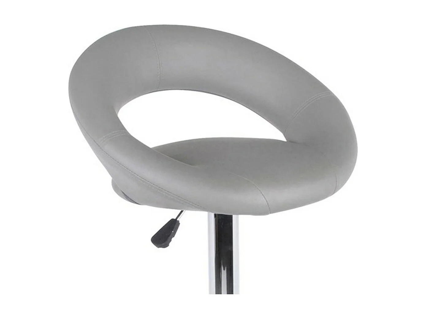 Lot de 2 tabourets de bar réglables en hauteur 77-97 cm – Assise simili cuir PU gris, pied en métal gris, diamètre 40 cm