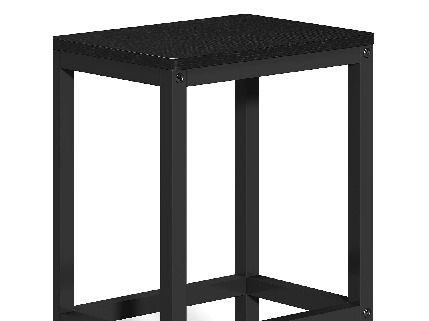YITAHOME Table de bar 3 Pièces - 2 tabourets - Noir - Étagères ouvertes - pour la Maison, la Cuisine, le Pub et le Café