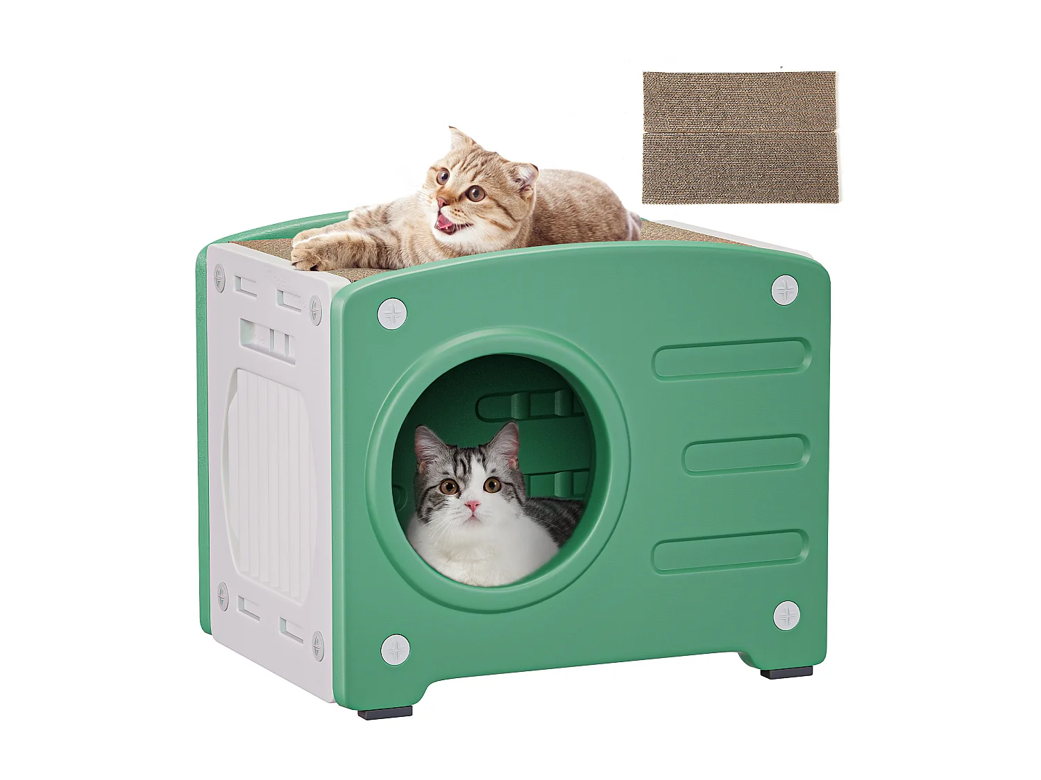 YITAHOME Maison pour Chat - Niche Chat Interieur - avec Griffoir - Charge de 100 kg - Résistant à l'eau - Vert