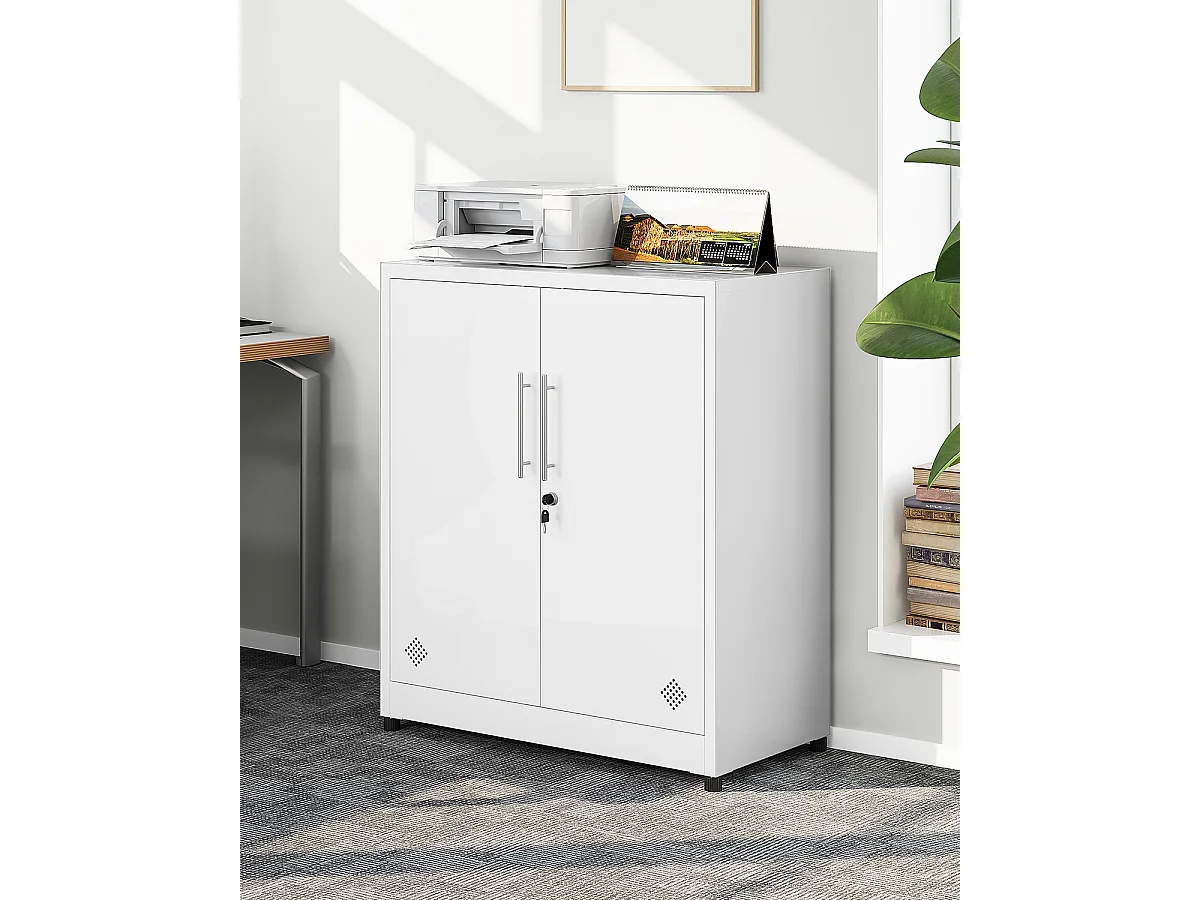 Armoire de classement - Acier allié - Blanc