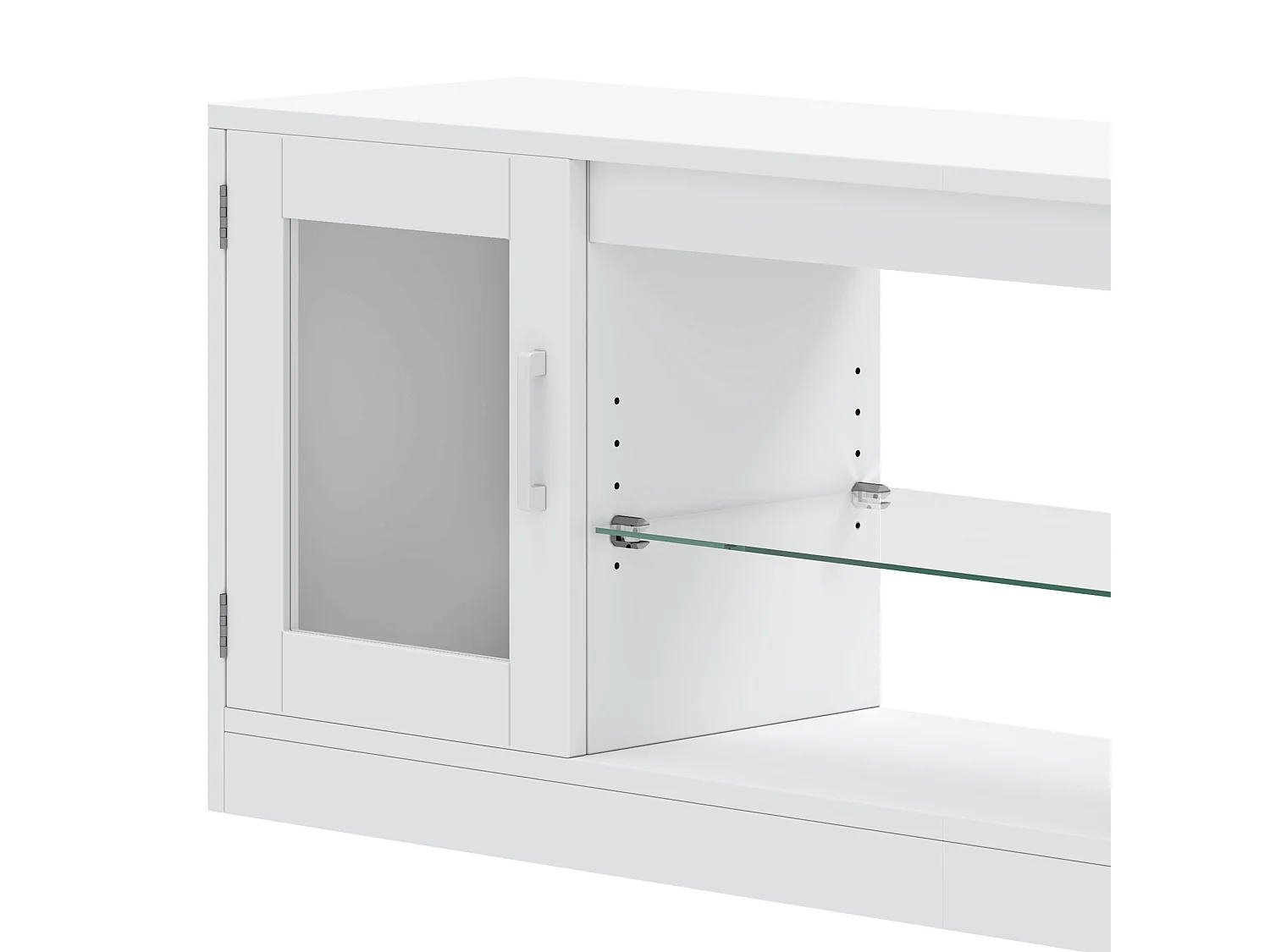 YITAHOME Meuble TV - 148*32*51cm - avec Étagère de Rangement Ouverte - pour le Salon - Blanc