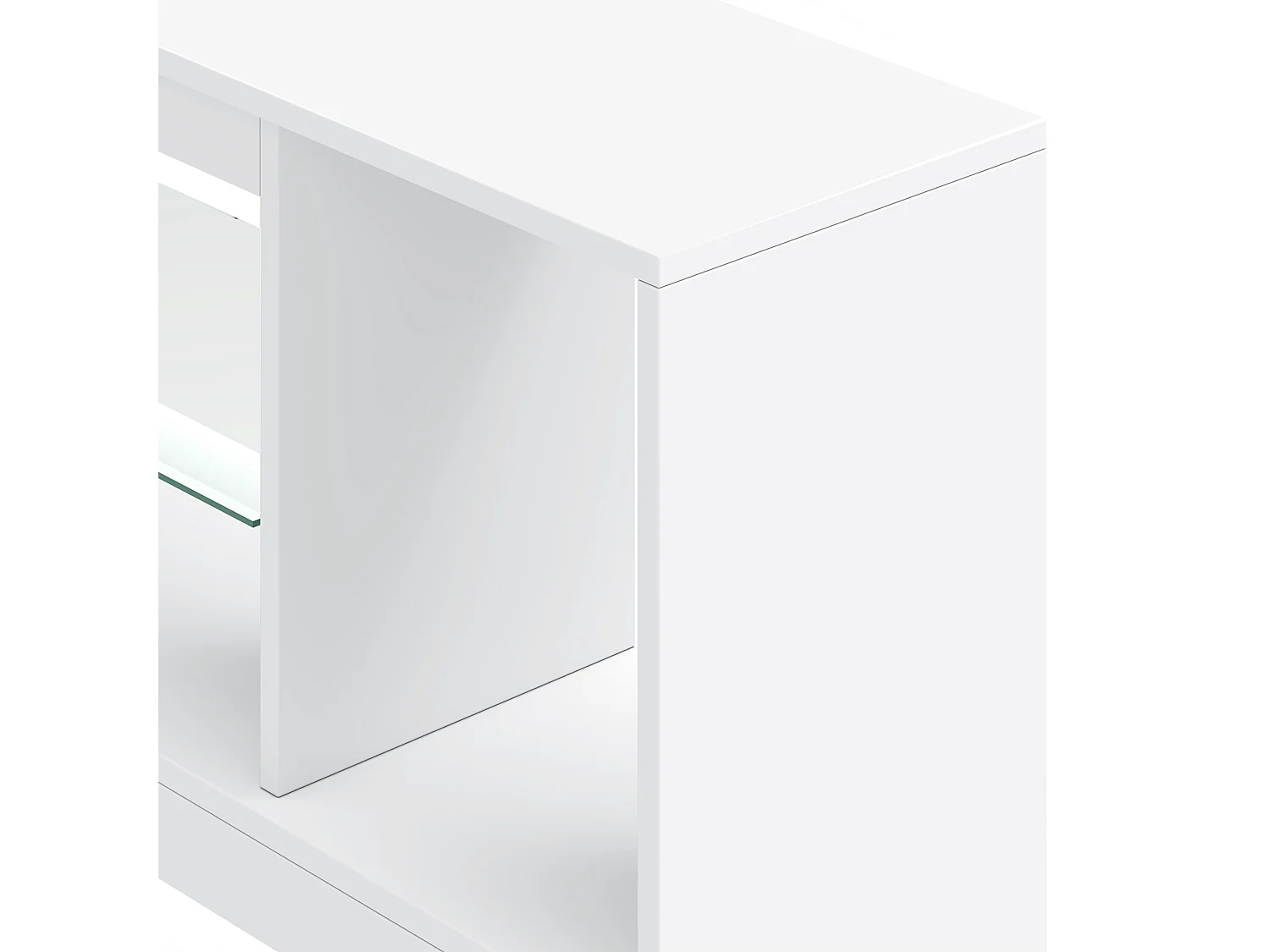 YITAHOME Meuble TV - 148*32*51cm - avec Étagère de Rangement Ouverte - pour le Salon - Blanc