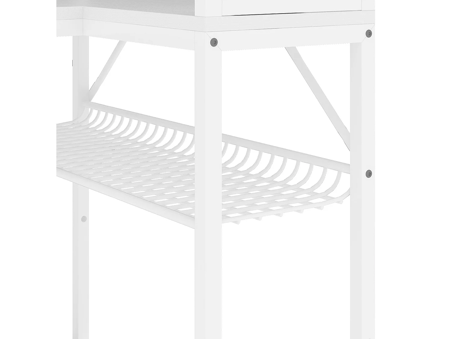 YITAHOME Bureau avec Étagère - LED - Bureau avec 2 Prises et 2 Ports de Charge USB - Table avec support d'écran -106cm - Blanc