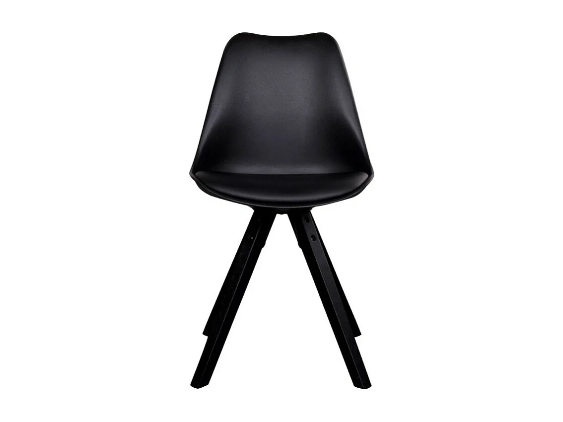 Chaise De Salle À Manger Bergen Pvc Noir Avec Pieds Noir