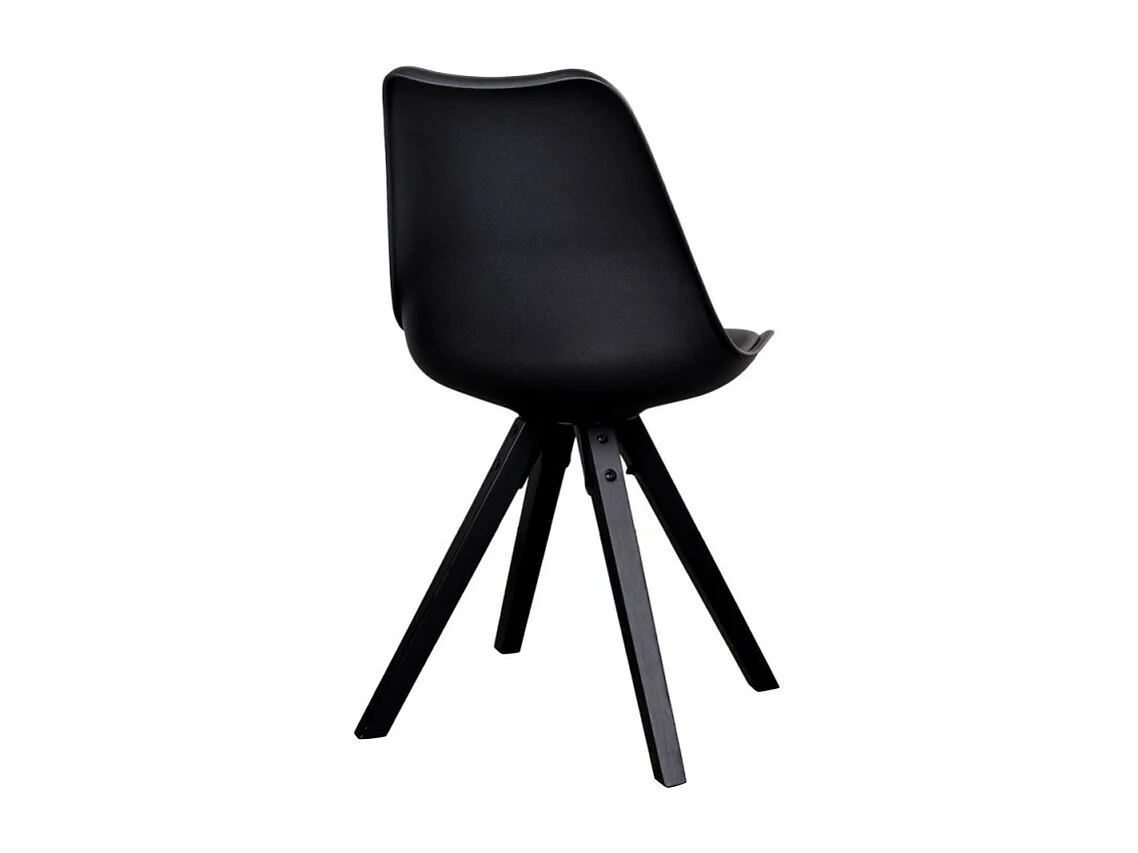 Chaise De Salle À Manger Bergen Pvc Noir Avec Pieds Noir