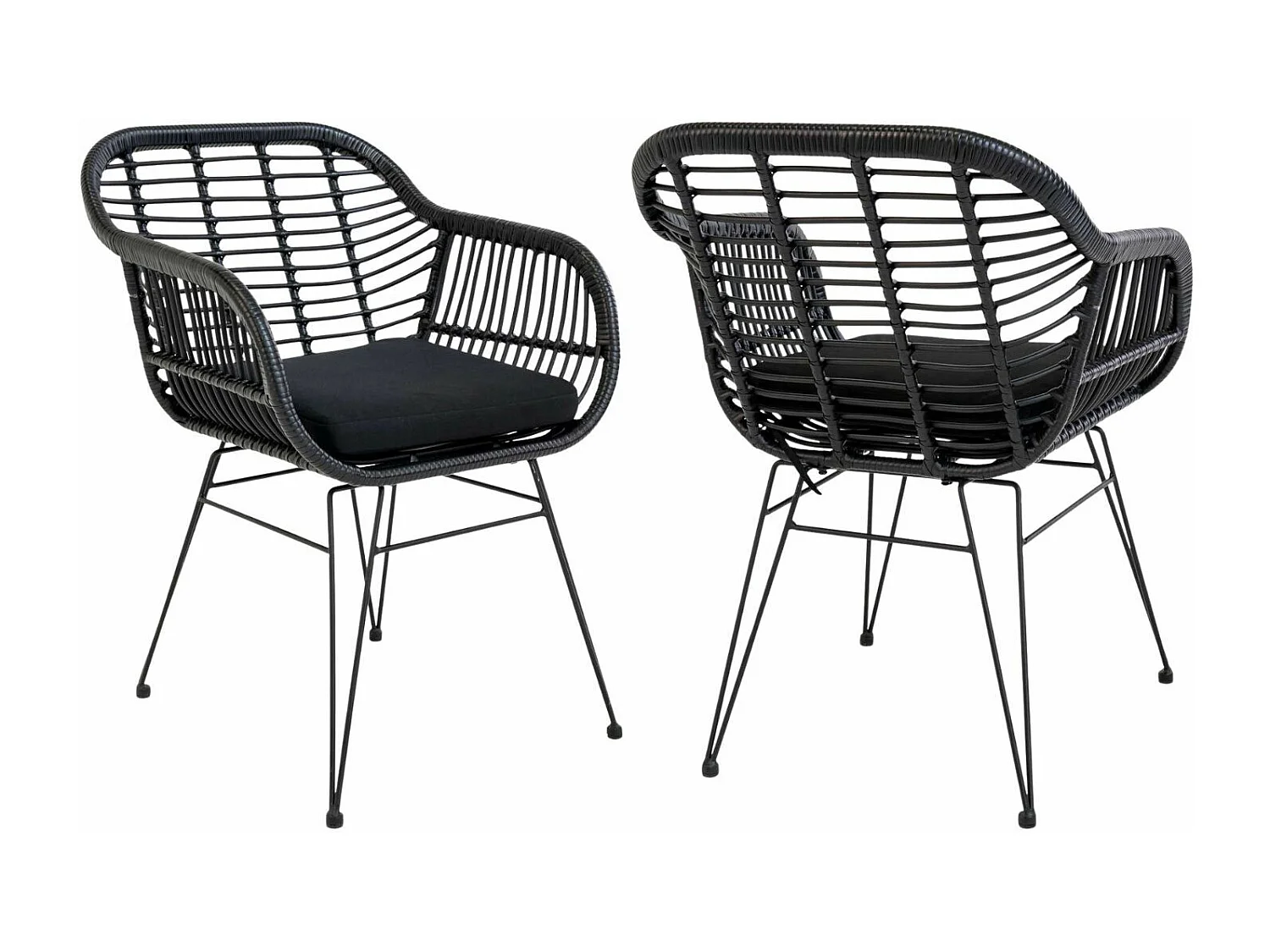 4 sillones de politretina negros TRIESTE