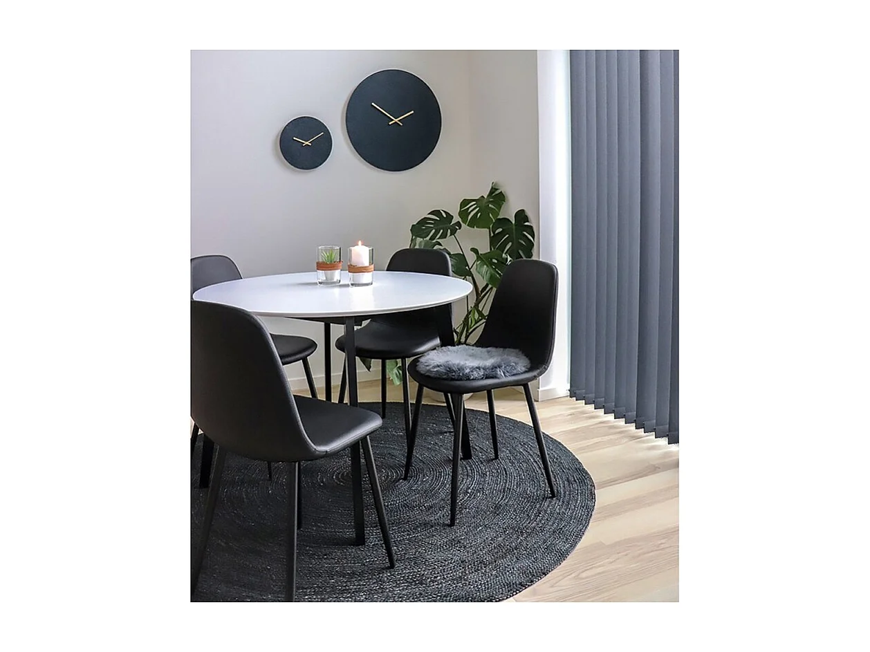 Chaise De Salle À Manger En Cuir Artificiel Noir