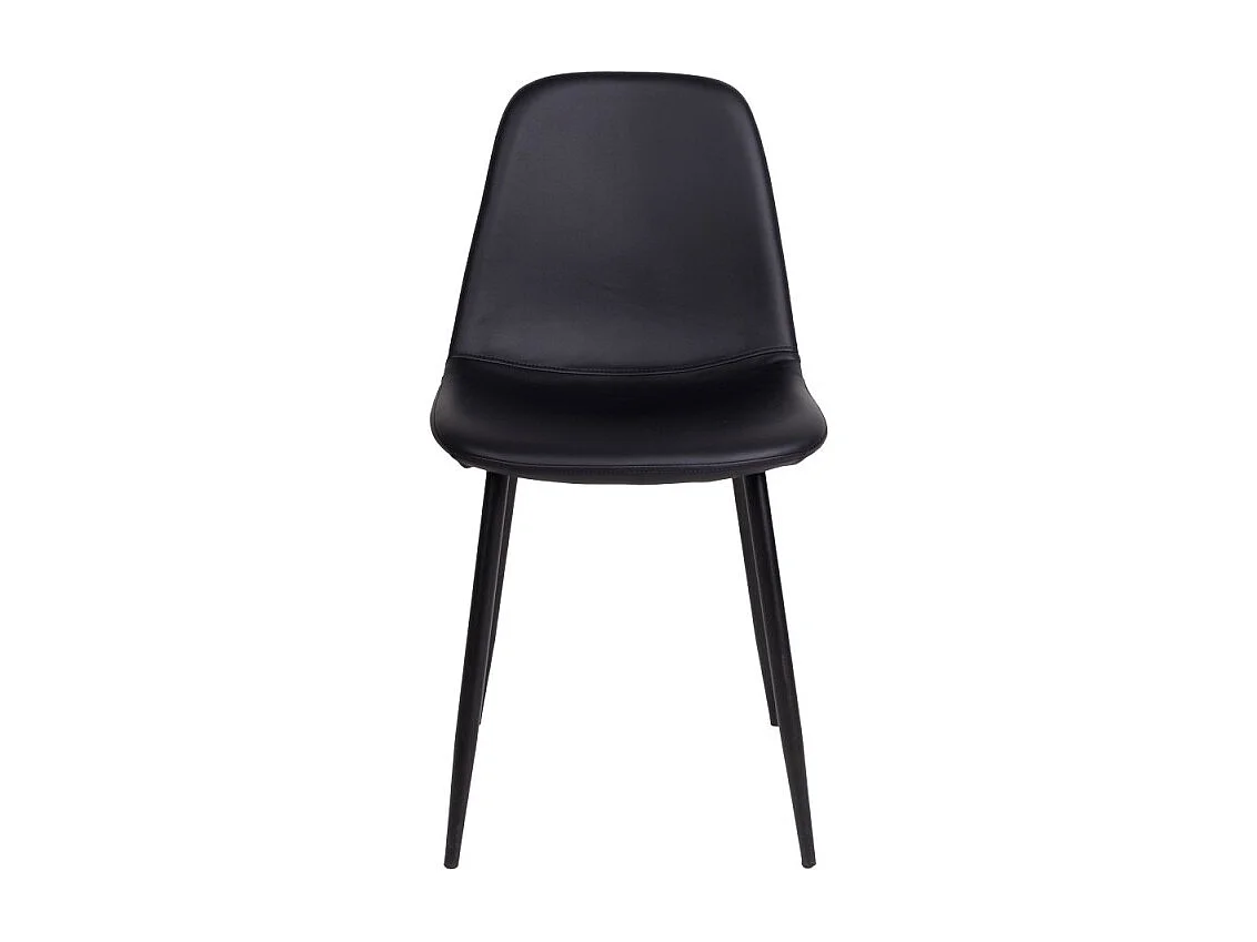 Chaise De Salle À Manger En Cuir Artificiel Noir