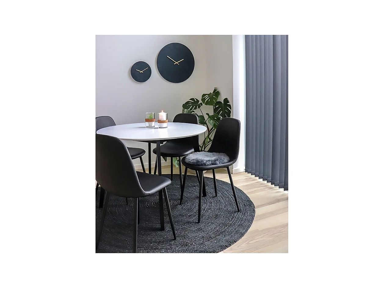 Chaise De Salle À Manger En Cuir Artificiel Noir