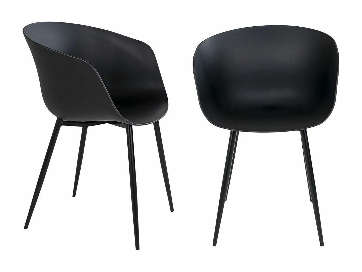 4 Sillones polipropileno negro RODA