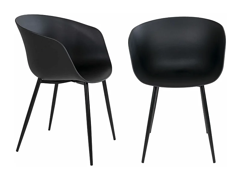 4 Fauteuils en polypropylène noir RODA