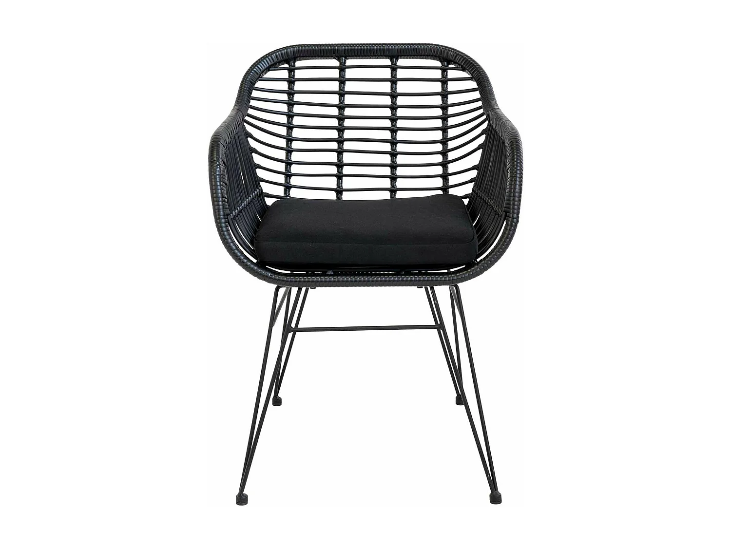 6 fauteuils en polyrotin noir TRIESTE