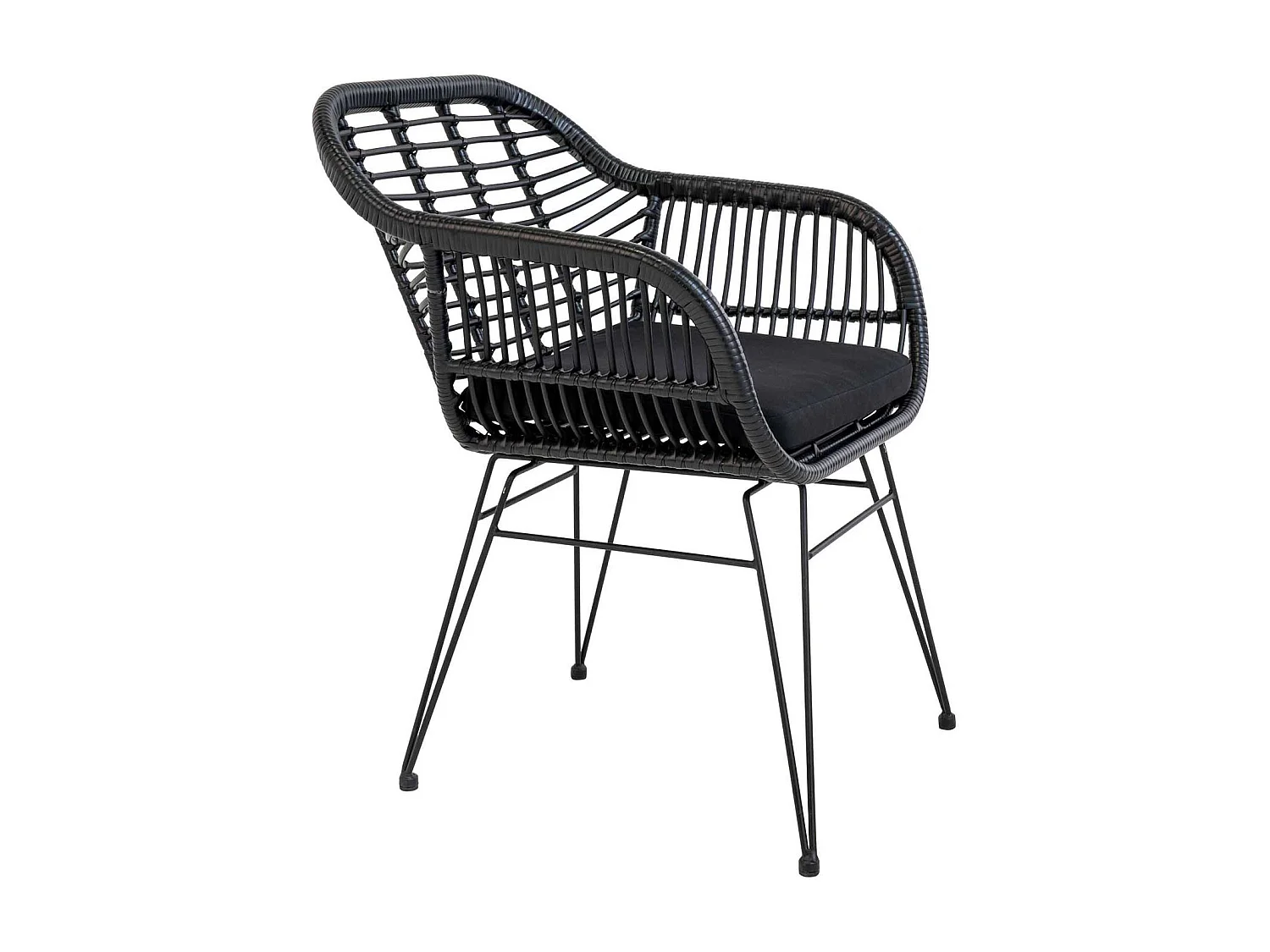 6 fauteuils en polyrotin noir TRIESTE