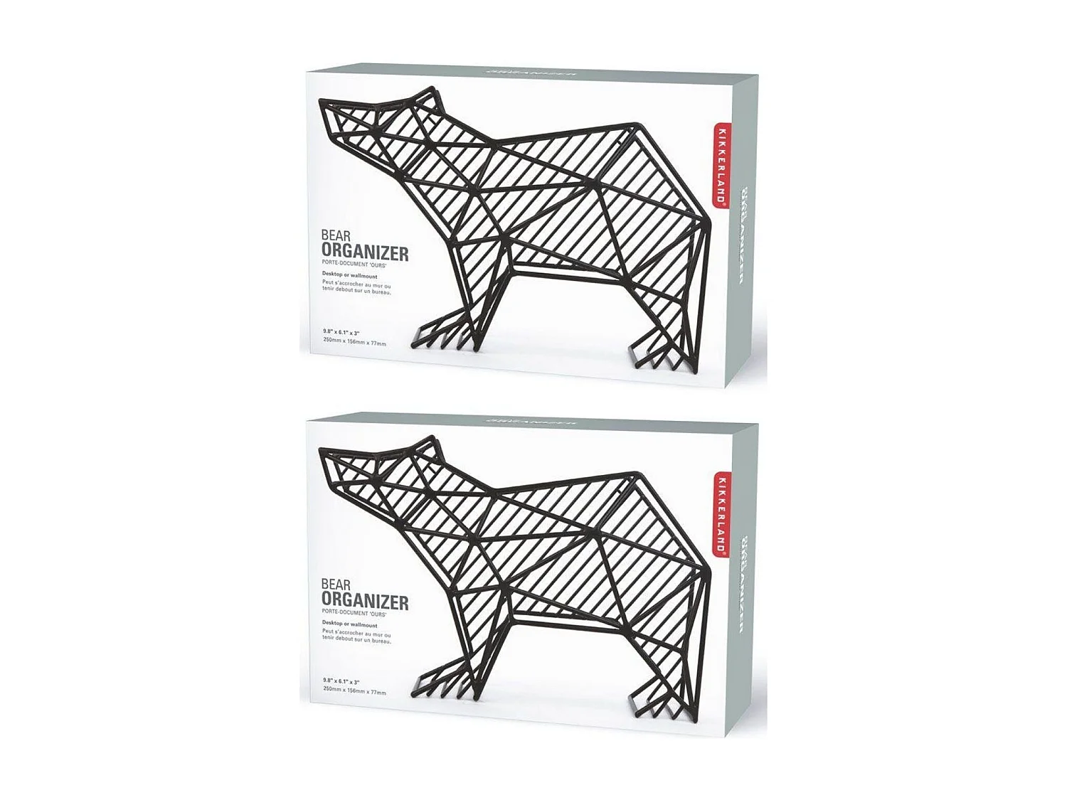 2 porte-courrier métalliques muraux Ours