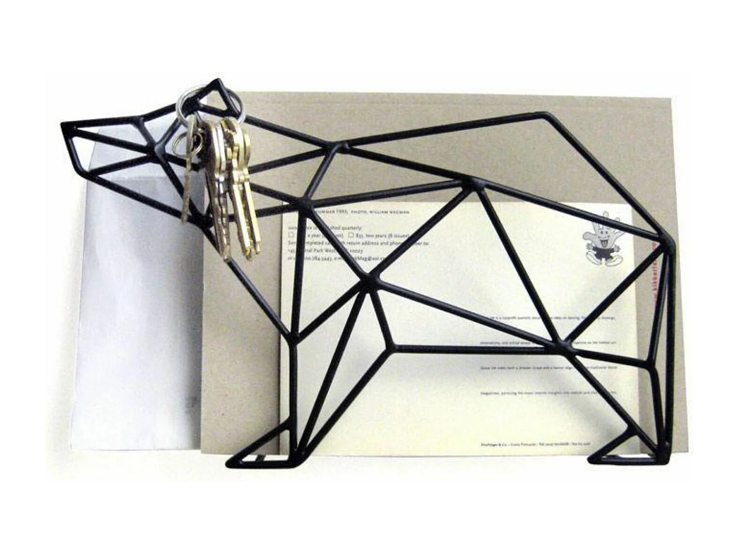 2 porte-courrier métalliques muraux Ours