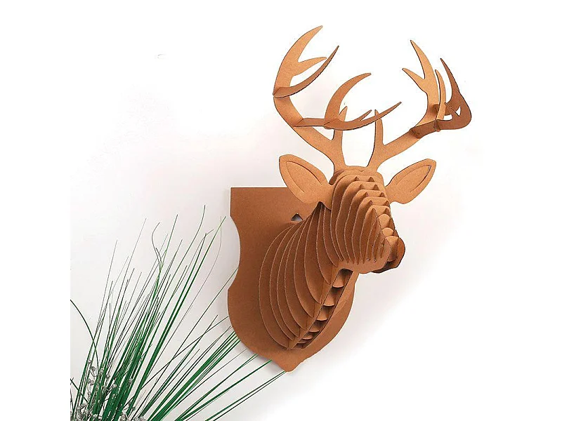 Trophée mural de Renne en carton - XL 39 x 24,5 x 18 cm
