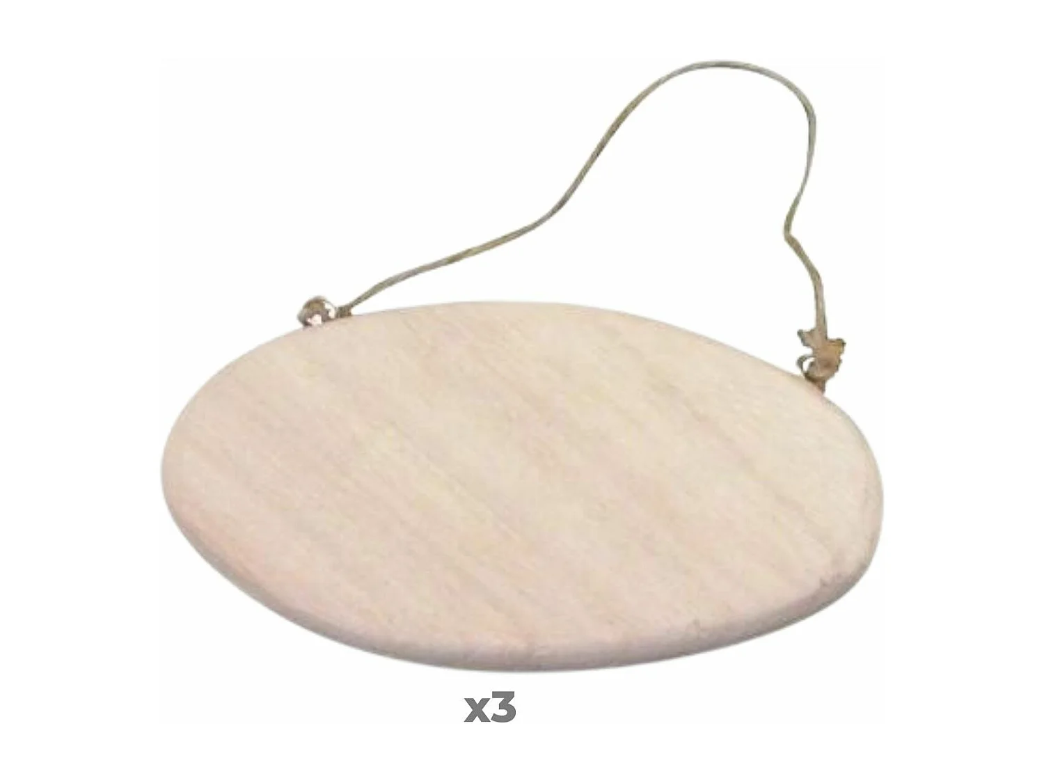 3 plaques de porte ovales avec cordelette 14,5 cm