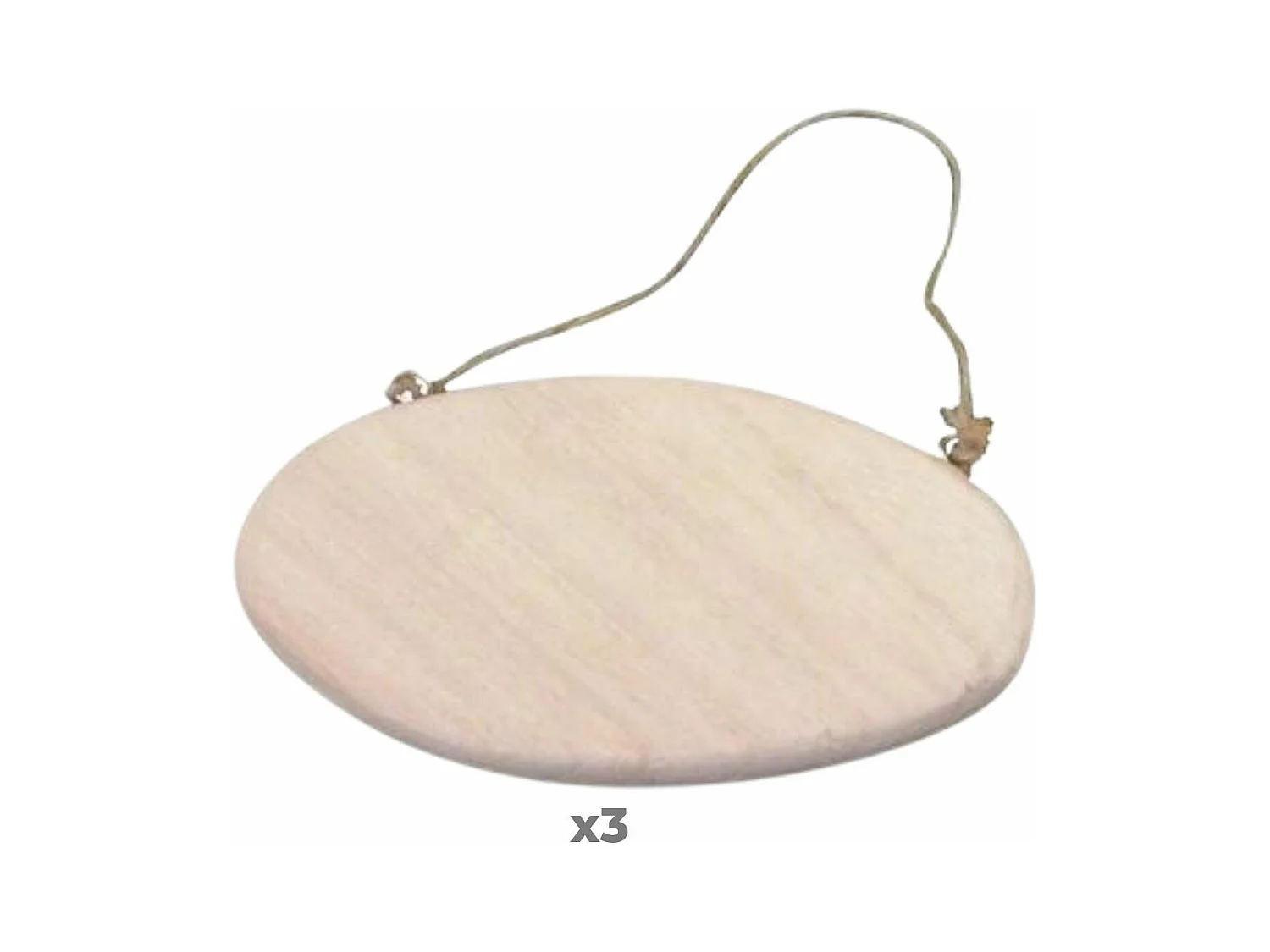 3 plaques de porte ovales avec cordelette 14,5 cm