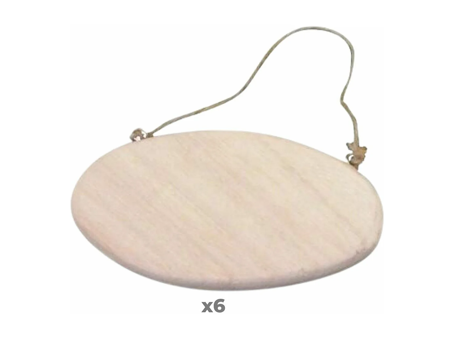 6 plaques de porte ovales avec cordelette 14,5 cm